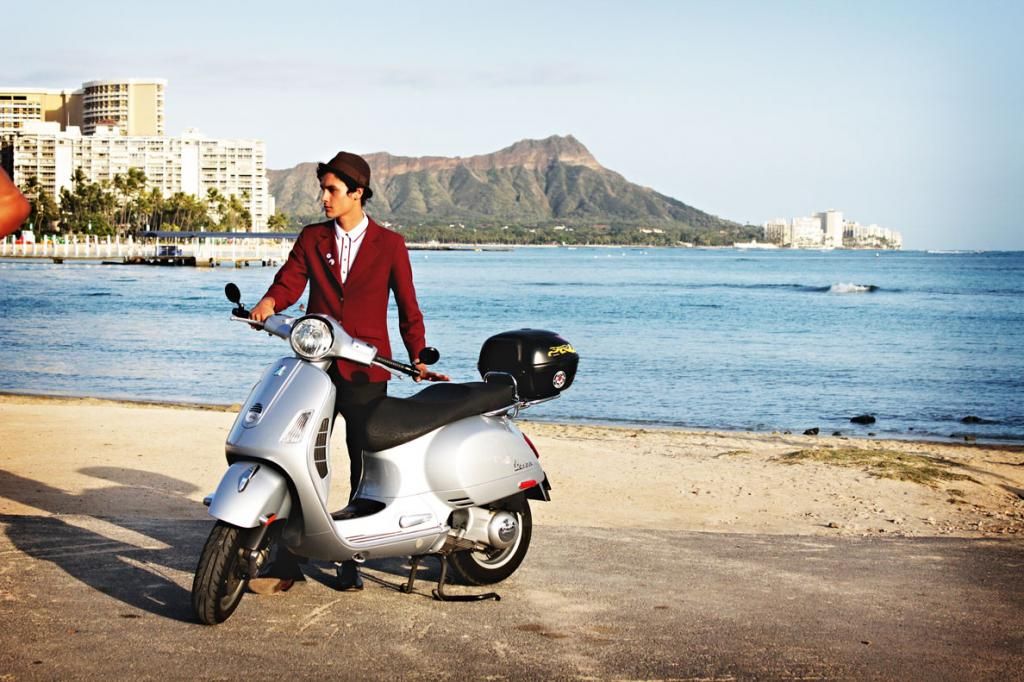Modern Vespa Honolulu magazine photo shoot yesterday